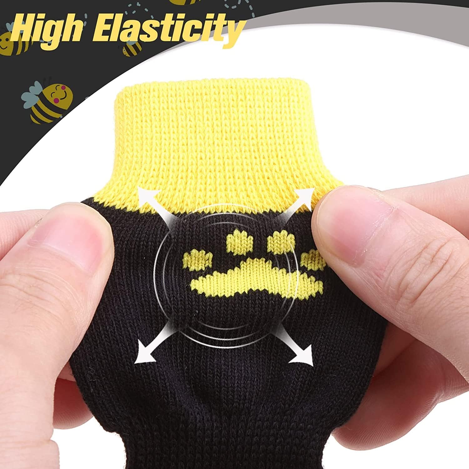 EXPAWLORER Double Side Anti-Slip Dog Socks-Bee