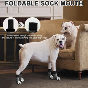 Anti-Slip Long Dog Socks for Hardwood Floors