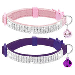 Load image into Gallery viewer, Cat Bling Diamante Collar Breakaway with Bells - 2 Pack

