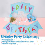 Load image into Gallery viewer, Cat Birthday Bandanna Hat Banner Set - Blue
