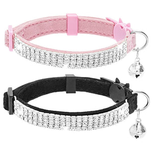 Bling Cat Collar Breakaway with Bells - 2 Pack Collars for Cats and Small Dogs