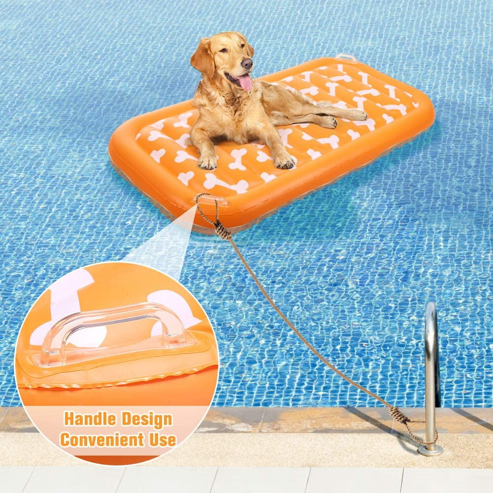 Inflatable Dog Pool Float - with Cute Paw Design
